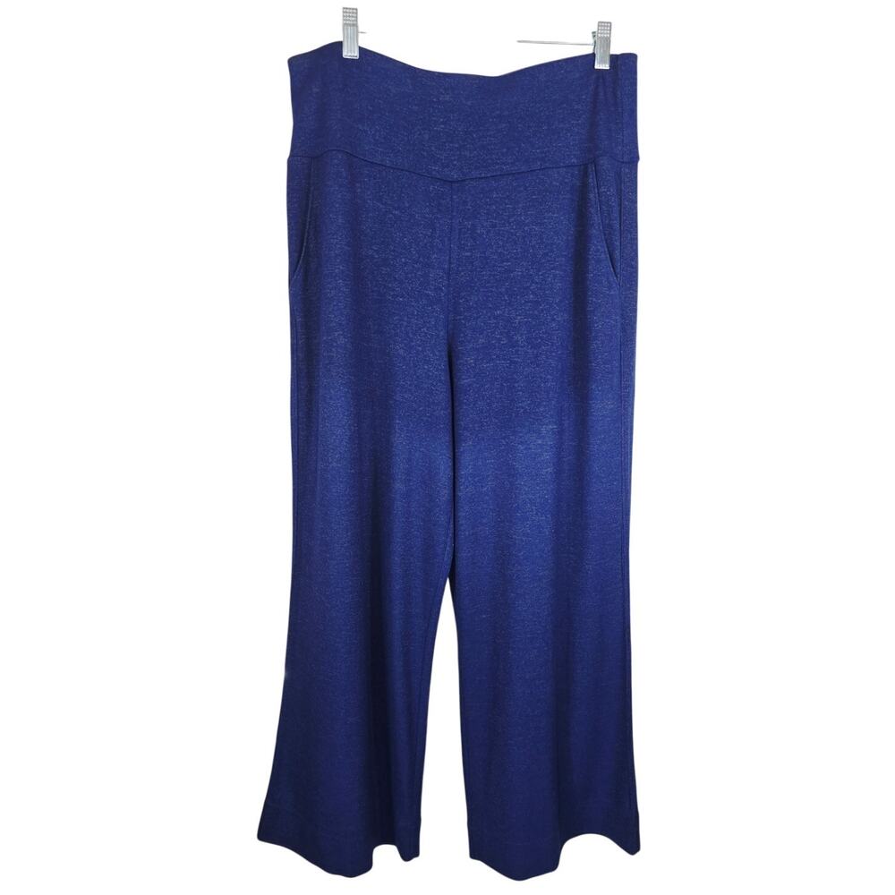 Cabi Heathered Navy Blue Wide Leg Athletic High Waist Pants Women's L